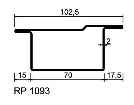 RP-Standardprofil blank, EN10025 S235JR  RP 1093  6 m