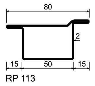 RP-Standardprofil blank, EN10025 S235JR  RP 113  6 m